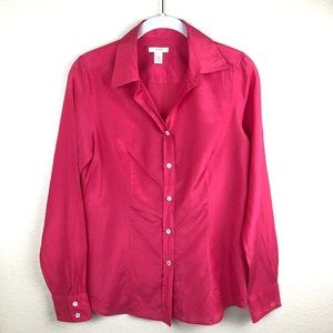 J. Crew Silk Blend Pink Button-down Shirt size 2